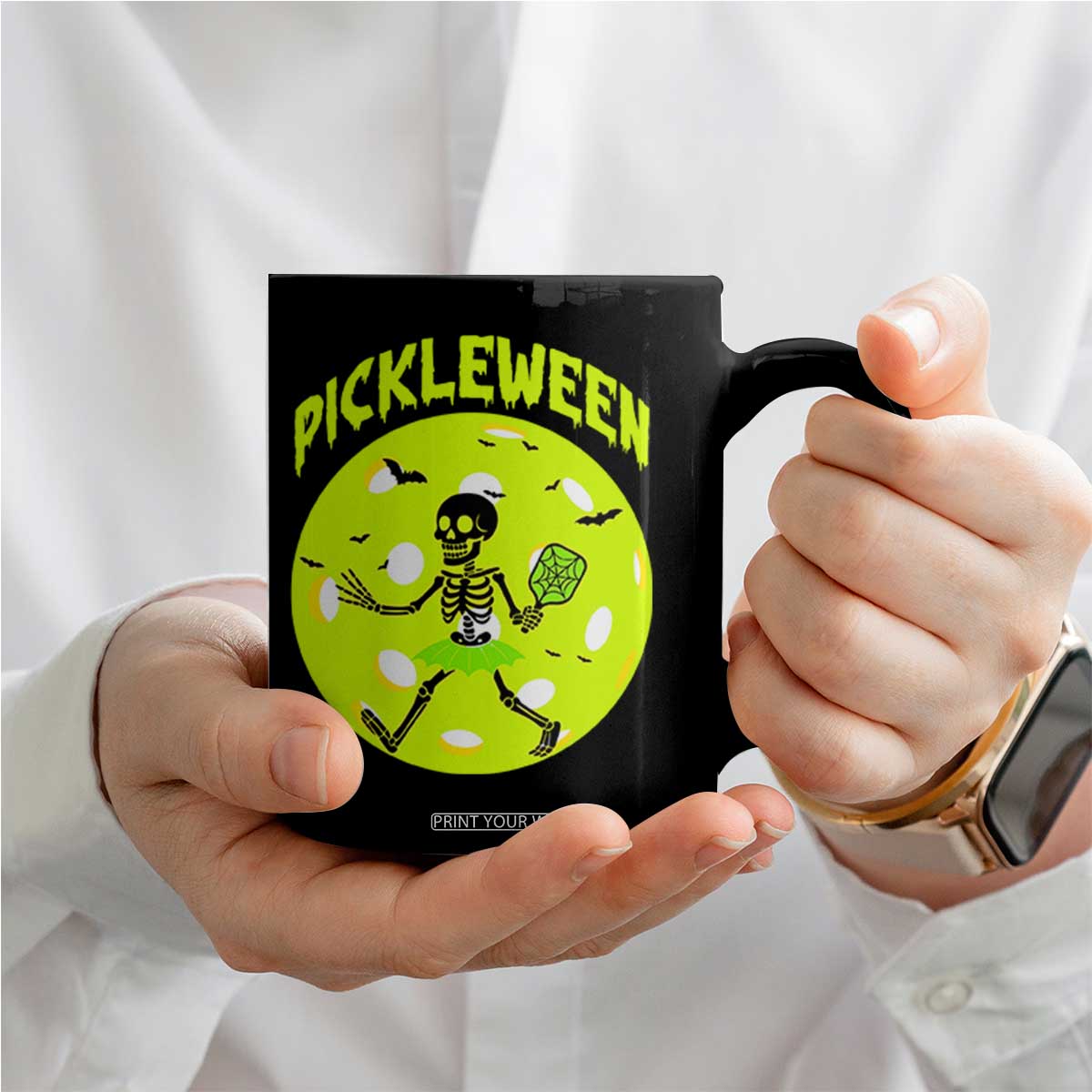 Funny Halloween Pickleball Lovers Coffee Mug Pickleween TS12 Print Your Wear