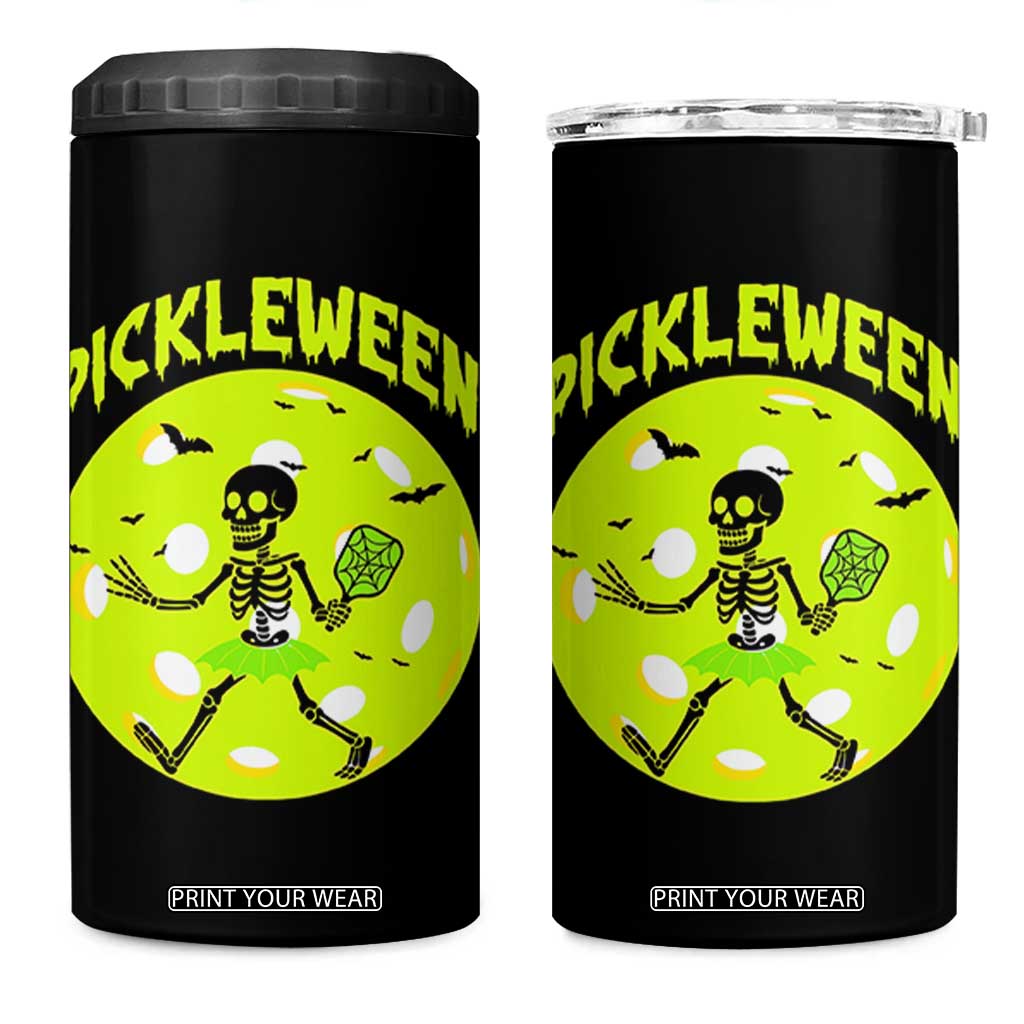 Funny Halloween Pickleball Lovers 4 in 1 Can Cooler Tumbler Pickleween TS12 One Size: 16 oz Black Print Your Wear