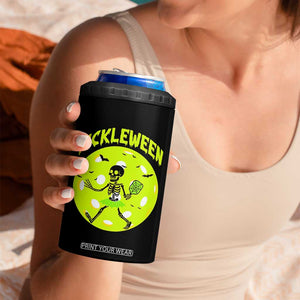 Funny Halloween Pickleball Lovers 4 in 1 Can Cooler Tumbler Pickleween TS12 Print Your Wear