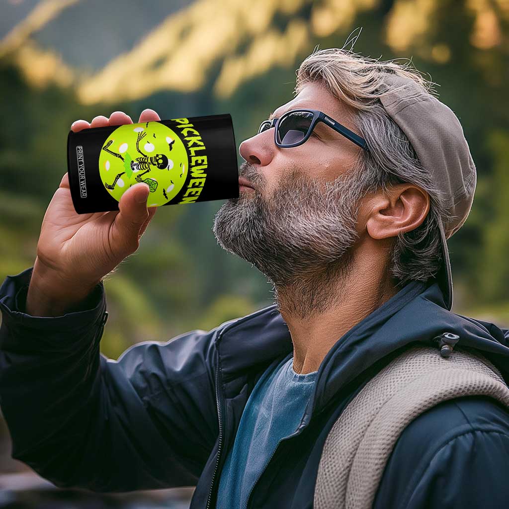 Funny Halloween Pickleball Lovers 4 in 1 Can Cooler Tumbler Pickleween TS12 Print Your Wear
