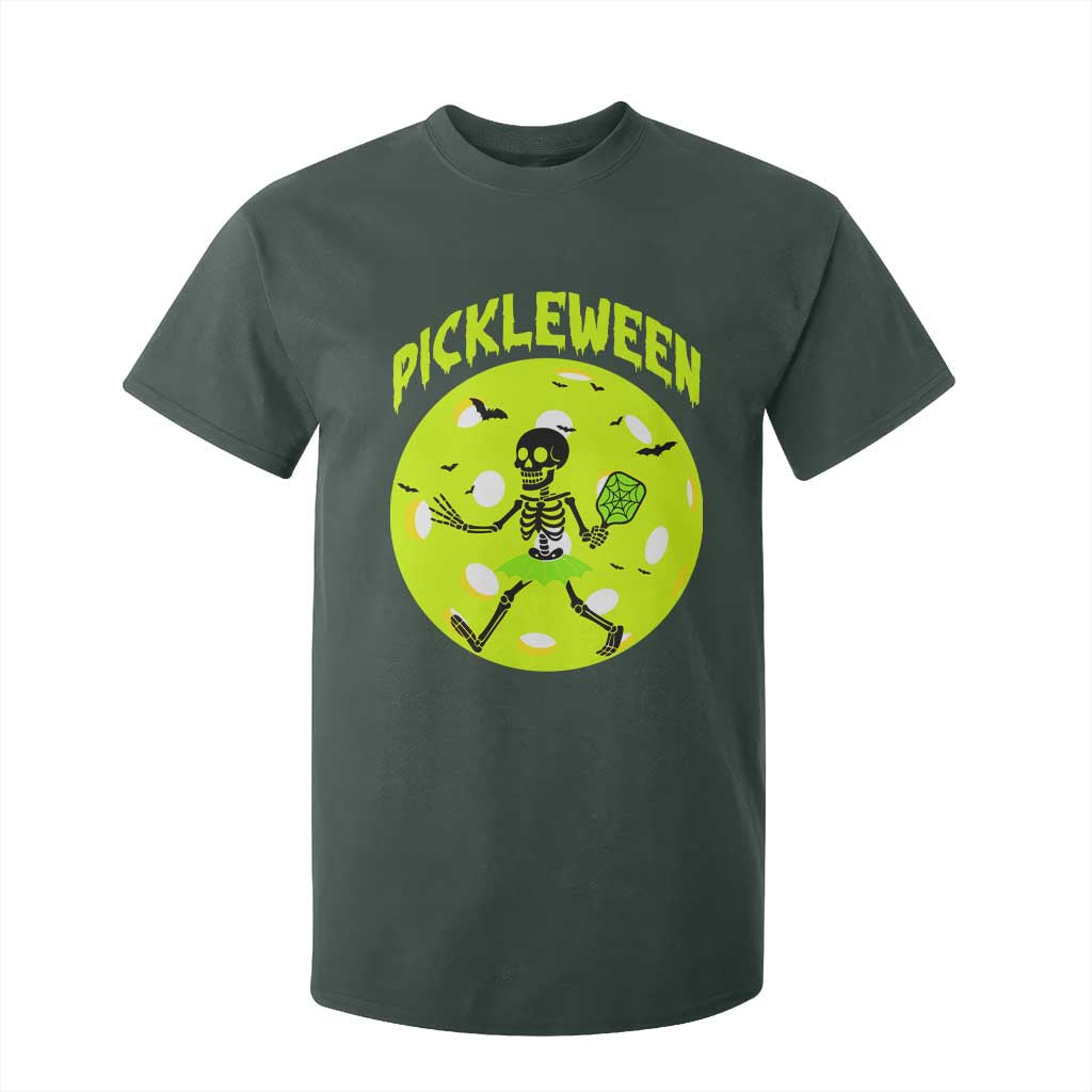Funny Halloween Pickleball Lovers T Shirt For Kid Pickleween TS12 Dark Forest Green Print Your Wear