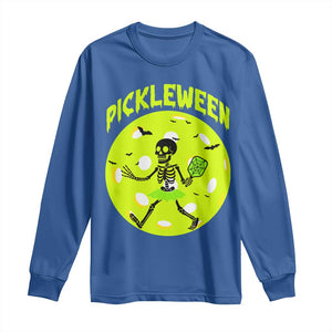 Funny Halloween Pickleball Lovers Long Sleeve Shirt Pickleween TS12 Royal Blue Print Your Wear