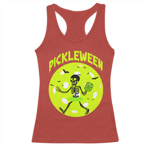 Funny Halloween Pickleball Lovers Racerback Tank Top Pickleween TS12 Red Print Your Wear