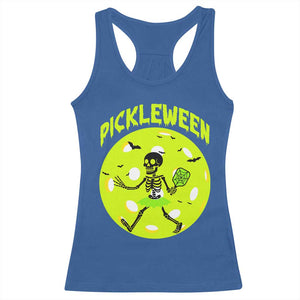 Funny Halloween Pickleball Lovers Racerback Tank Top Pickleween TS12 Royal Blue Print Your Wear