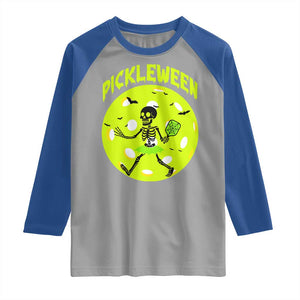 Funny Halloween Pickleball Lovers Raglan Shirt Pickleween TS12 Sport Gray Royal Print Your Wear