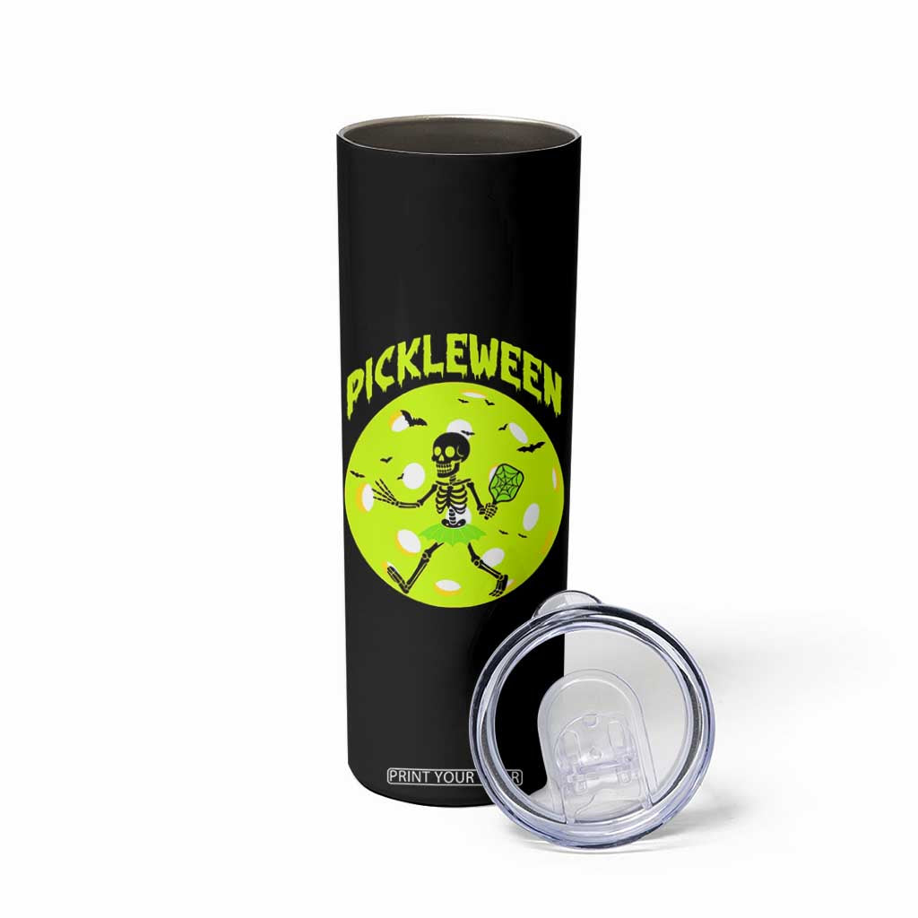 Funny Halloween Pickleball Lovers Skinny Tumbler Pickleween TS12 Print Your Wear