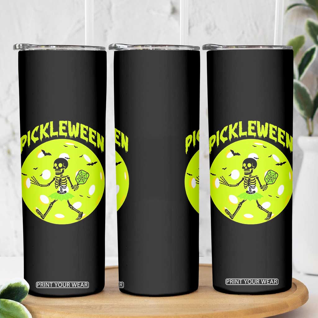 Funny Halloween Pickleball Lovers Skinny Tumbler Pickleween TS12 Print Your Wear