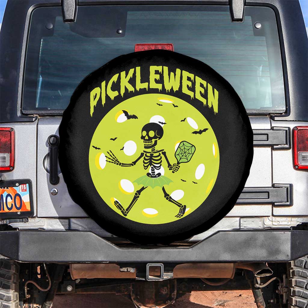 Funny Halloween Pickleball Lovers Spare Tire Cover Pickleween TS12 No hole Black Print Your Wear