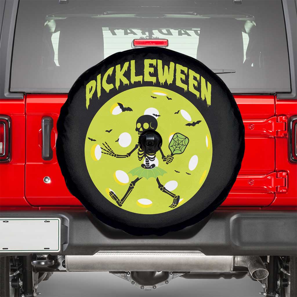 Funny Halloween Pickleball Lovers Spare Tire Cover Pickleween TS12 Black Print Your Wear