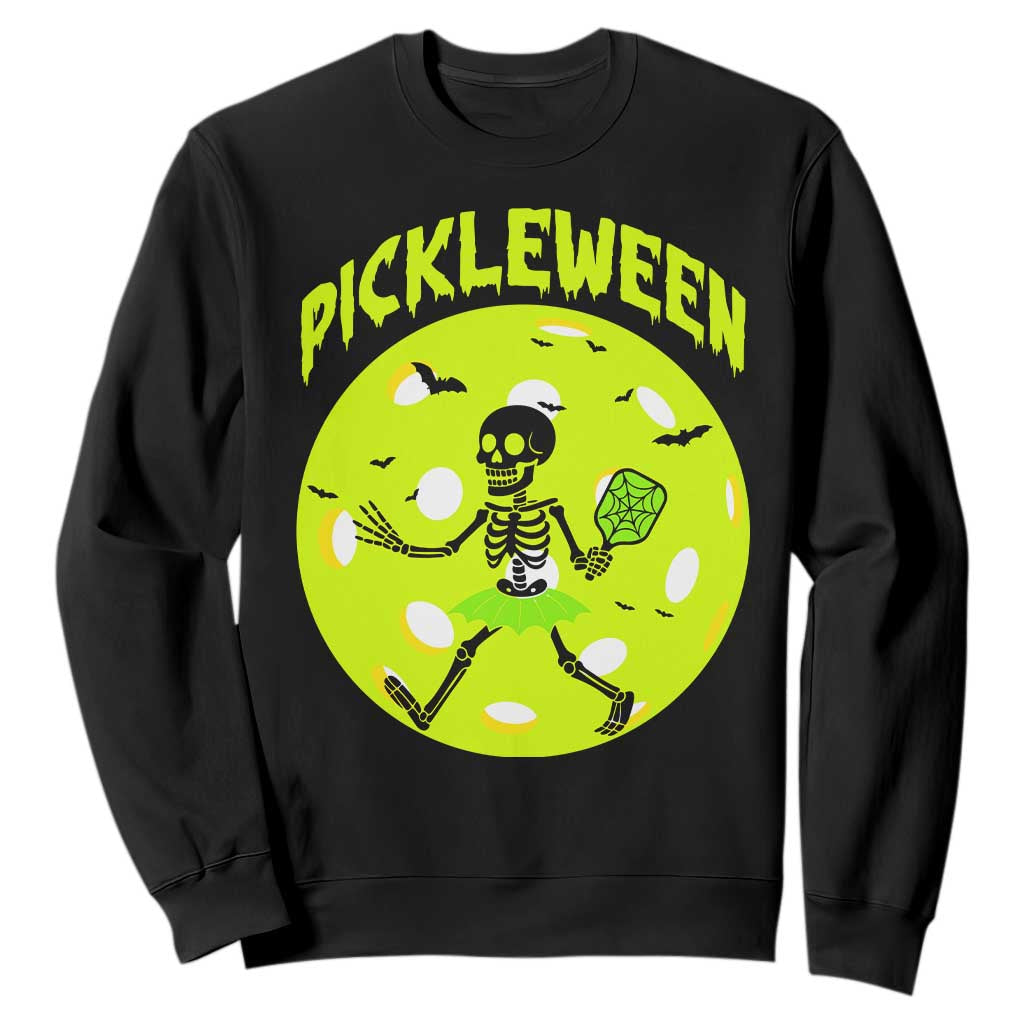 Funny Halloween Pickleball Lovers Sweatshirt Pickleween TS12 Black Print Your Wear