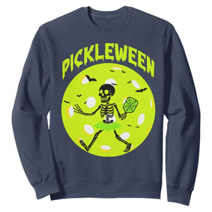 Funny Halloween Pickleball Lovers Sweatshirt Pickleween TS12 Navy Print Your Wear