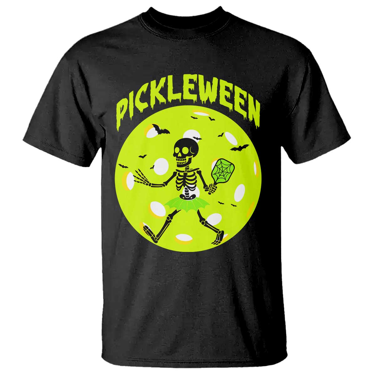 Funny Halloween Pickleball Lovers T Shirt Pickleween TS12 Black Print Your Wear