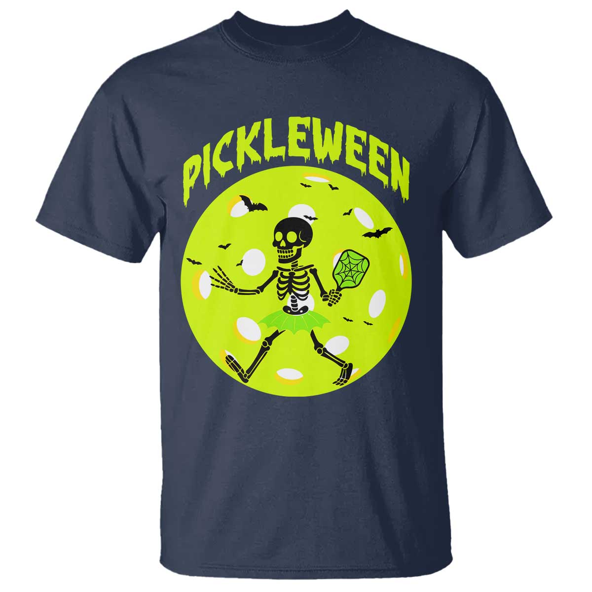 Funny Halloween Pickleball Lovers T Shirt Pickleween TS12 Navy Print Your Wear