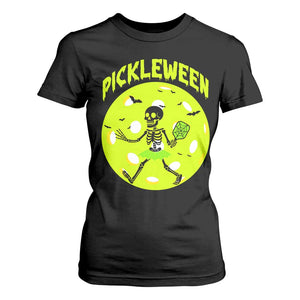 Funny Halloween Pickleball Lovers T Shirt For Women Pickleween TS12 Black Print Your Wear