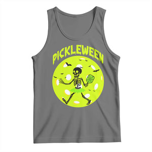Funny Halloween Pickleball Lovers Tank Top Pickleween TS12 Black Heather Print Your Wear