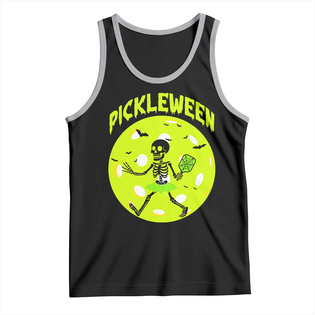 Funny Halloween Pickleball Lovers Tank Top Pickleween TS12 Black Athletic Heather Print Your Wear