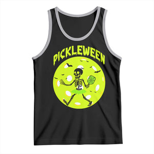 Funny Halloween Pickleball Lovers Tank Top Pickleween TS12 Black Athletic Heather Print Your Wear