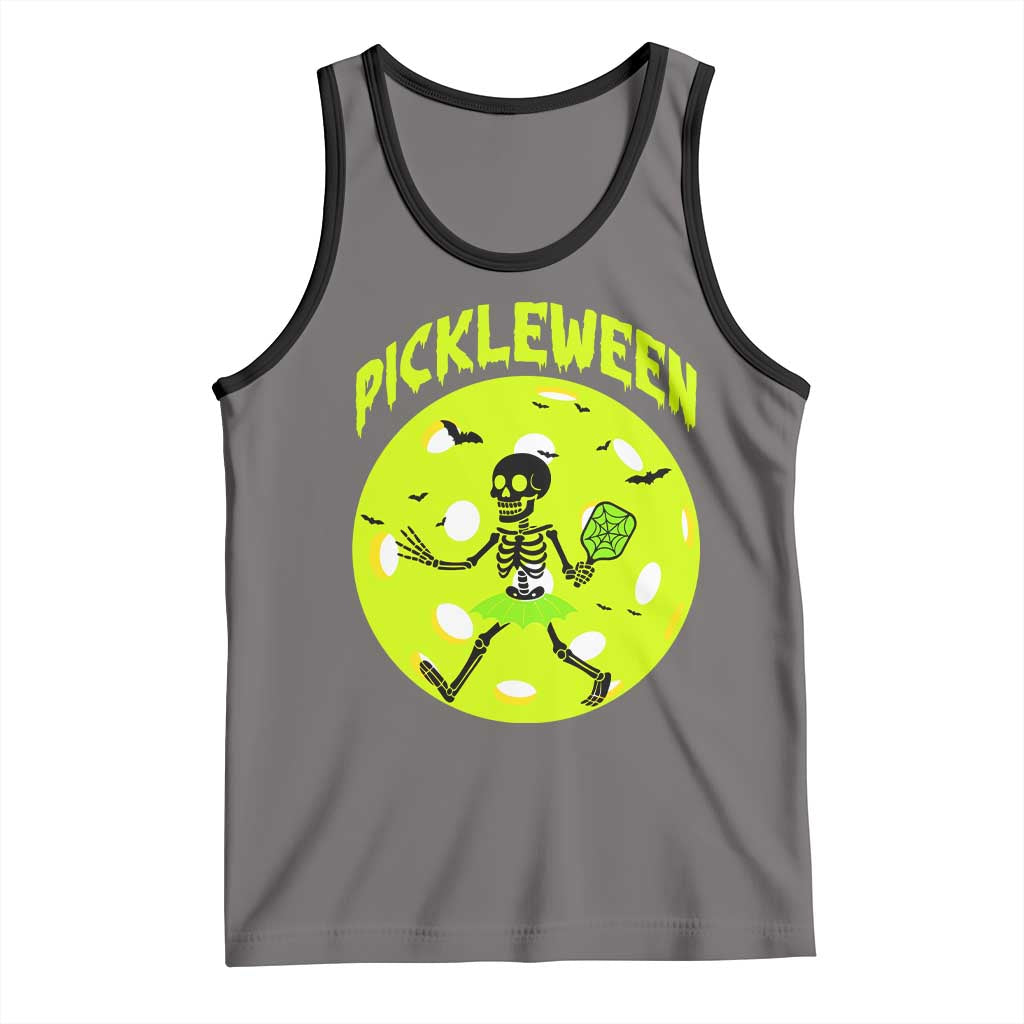 Funny Halloween Pickleball Lovers Tank Top Pickleween TS12 Deep Heather Black Print Your Wear