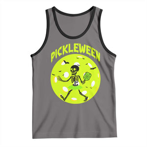 Funny Halloween Pickleball Lovers Tank Top Pickleween TS12 Deep Heather Black Print Your Wear