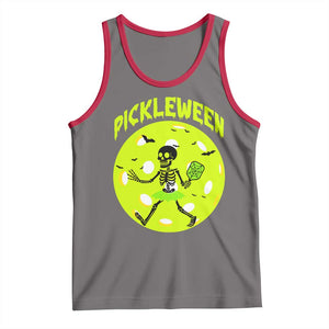 Funny Halloween Pickleball Lovers Tank Top Pickleween TS12 Deep Heather Red Print Your Wear