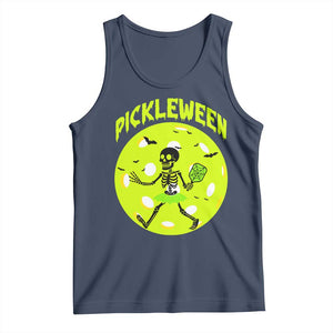 Funny Halloween Pickleball Lovers Tank Top Pickleween TS12 Navy Print Your Wear