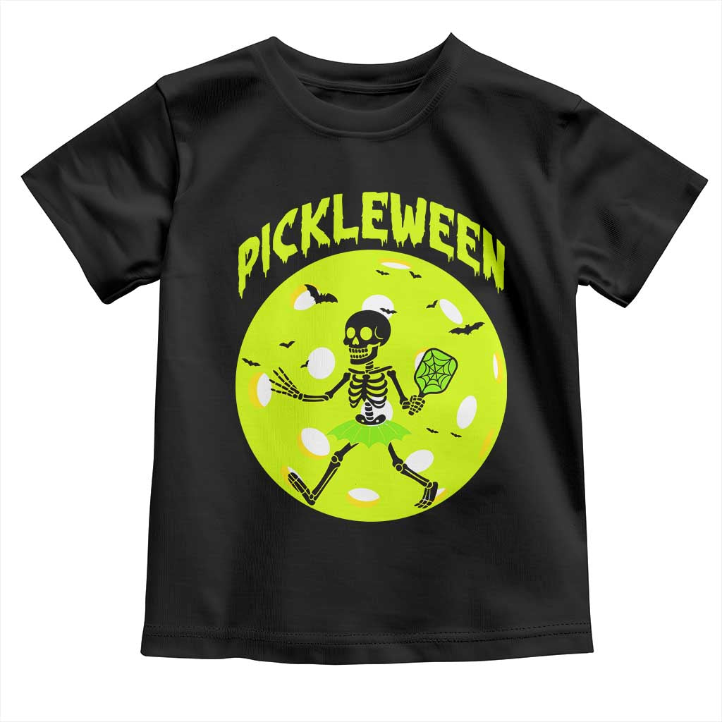 Funny Halloween Pickleball Lovers Toddler T Shirt Pickleween TS12 Black Print Your Wear