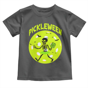 Funny Halloween Pickleball Lovers Toddler T Shirt Pickleween TS12 Dark Heather Print Your Wear