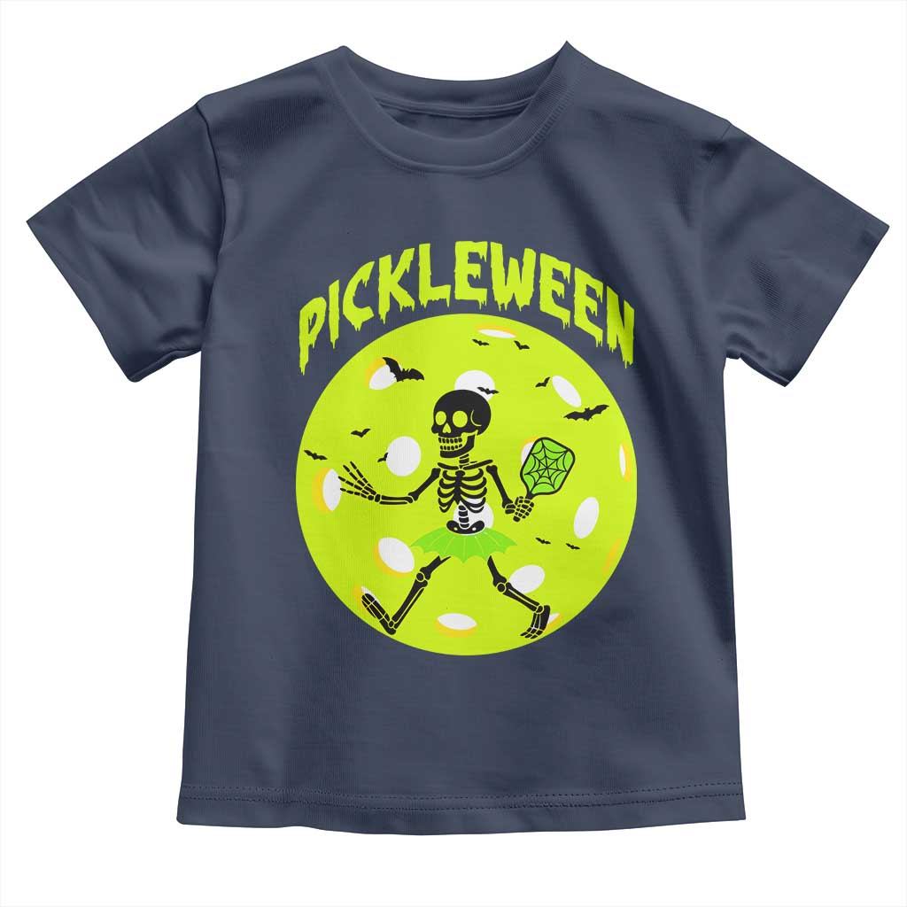 Funny Halloween Pickleball Lovers Toddler T Shirt Pickleween TS12 Navy Print Your Wear