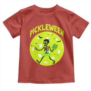 Funny Halloween Pickleball Lovers Toddler T Shirt Pickleween TS12 Red Print Your Wear