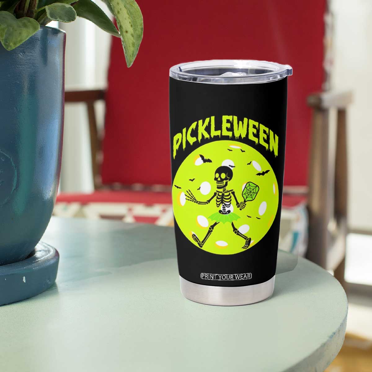 Funny Halloween Pickleball Lovers Tumbler Cup Pickleween TS12 Print Your Wear