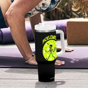 Funny Halloween Pickleball Lovers Tumbler With Handle Pickleween TS12 Print Your Wear