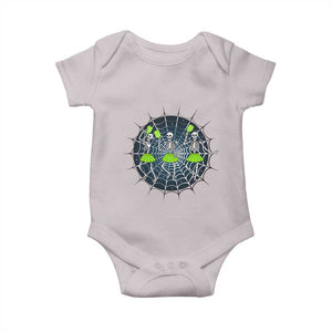 Funny Dancing Skeletons Baby Onesie Pickleball Halloween Gift TS12 Ice Gray Print Your Wear
