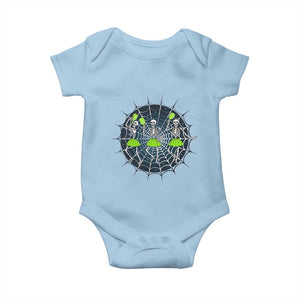 Funny Dancing Skeletons Baby Onesie Pickleball Halloween Gift TS12 Light Blue Print Your Wear