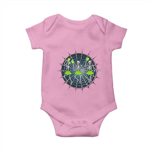 Funny Dancing Skeletons Baby Onesie Pickleball Halloween Gift TS12 Light Pink Print Your Wear