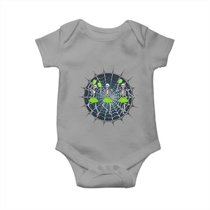 Funny Dancing Skeletons Baby Onesie Pickleball Halloween Gift TS12 Sport Gray Print Your Wear