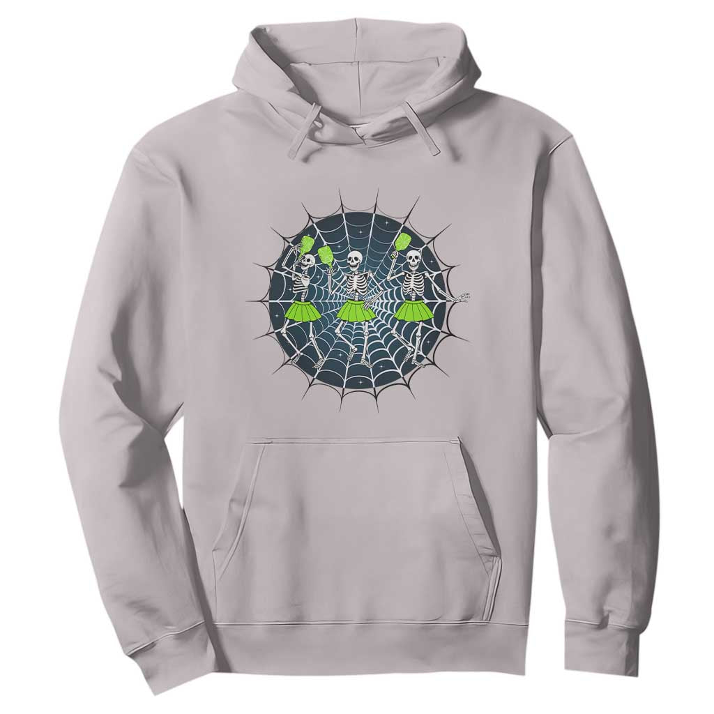 Funny Dancing Skeletons Hoodie Pickleball Halloween Gift TS12 Ice Gray Print Your Wear