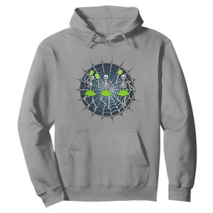 Funny Dancing Skeletons Hoodie Pickleball Halloween Gift TS12 Sport Gray Print Your Wear