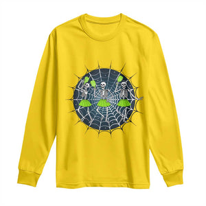 Funny Dancing Skeletons Long Sleeve Shirt Pickleball Halloween Gift TS12 Daisy Print Your Wear