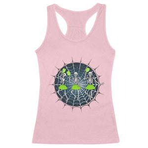 Funny Dancing Skeletons Racerback Tank Top Pickleball Halloween Gift TS12 Light Pink Print Your Wear