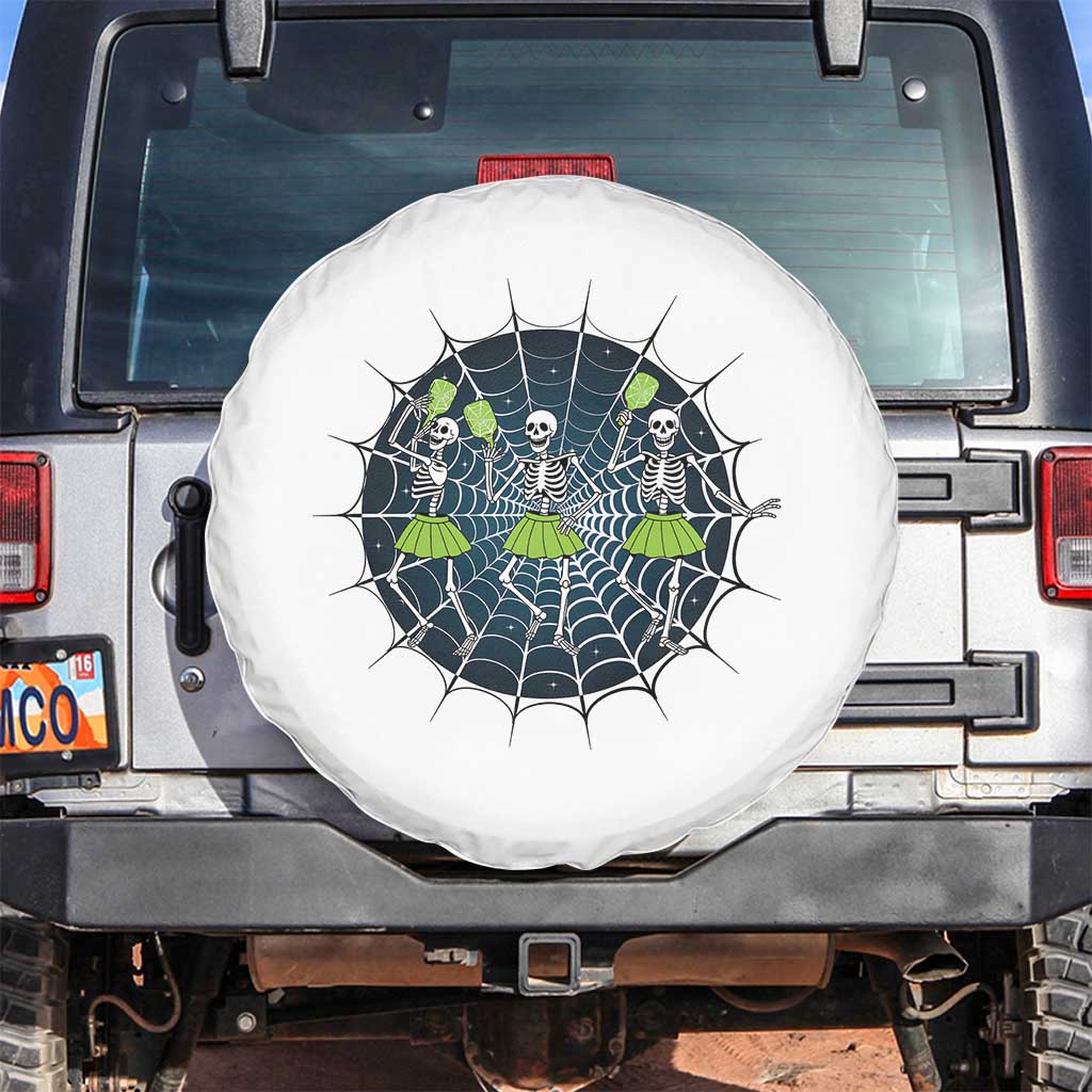 Funny Dancing Skeletons Spare Tire Cover Pickleball Halloween Gift TS12 No hole White Print Your Wear