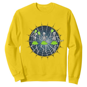 Funny Dancing Skeletons Sweatshirt Pickleball Halloween Gift TS12 Daisy Print Your Wear