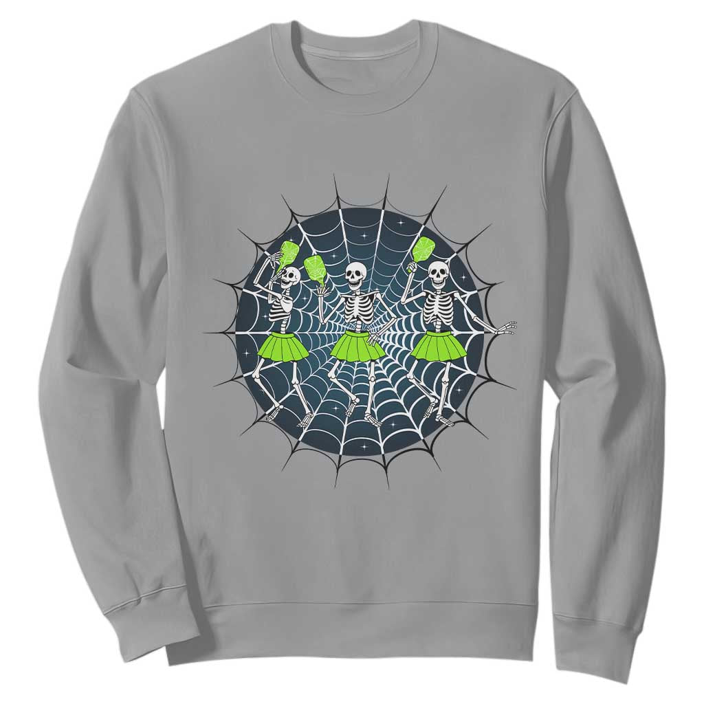 Funny Dancing Skeletons Sweatshirt Pickleball Halloween Gift TS12 Sport Gray Print Your Wear