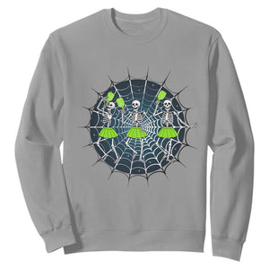 Funny Dancing Skeletons Sweatshirt Pickleball Halloween Gift TS12 Sport Gray Print Your Wear