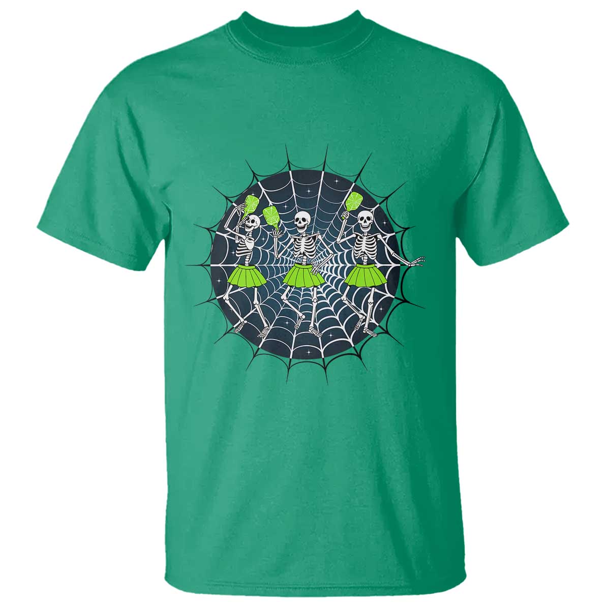 Funny Dancing Skeletons T Shirt Pickleball Halloween Gift TS12 Irish Green Print Your Wear