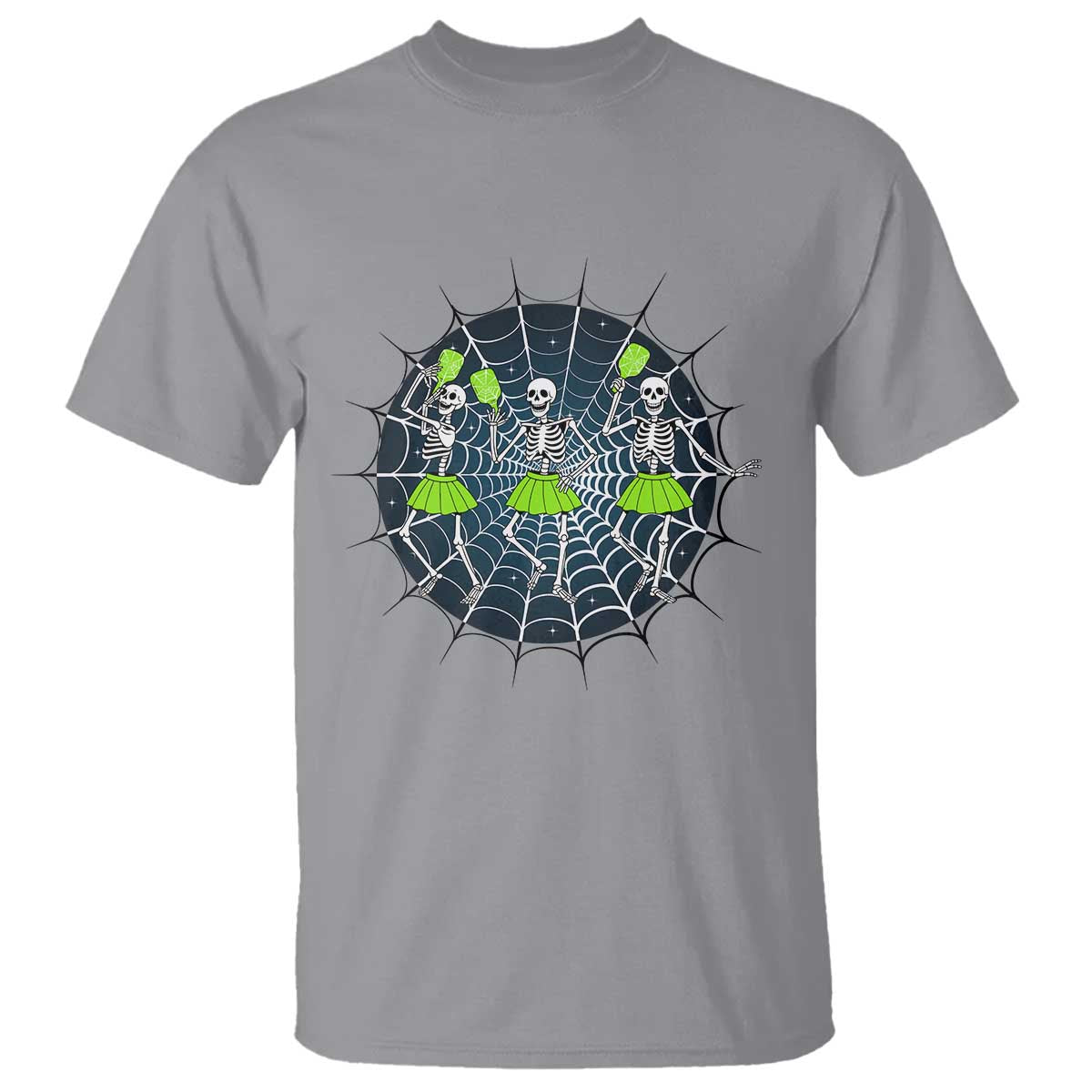 Funny Dancing Skeletons T Shirt Pickleball Halloween Gift TS12 Sport Gray Print Your Wear