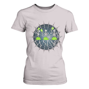 Funny Dancing Skeletons T Shirt For Women Pickleball Halloween Gift TS12 Ice Gray Print Your Wear