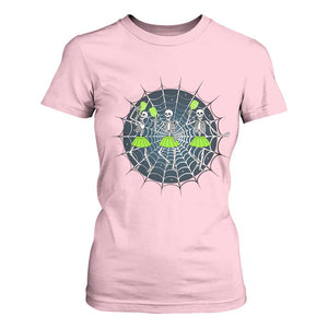 Funny Dancing Skeletons T Shirt For Women Pickleball Halloween Gift TS12 Light Pink Print Your Wear