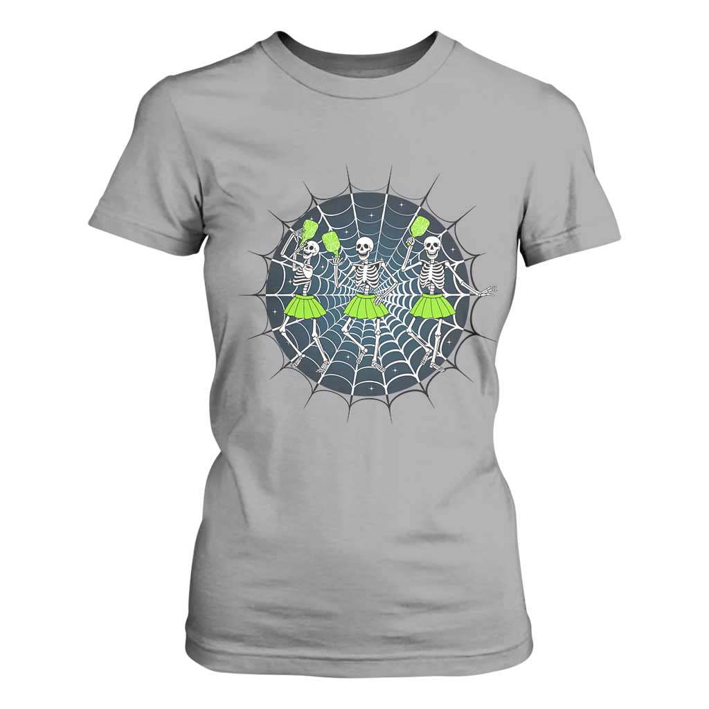 Funny Dancing Skeletons T Shirt For Women Pickleball Halloween Gift TS12 Sport Gray Print Your Wear
