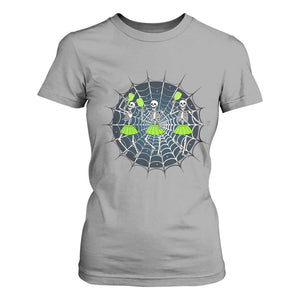 Funny Dancing Skeletons T Shirt For Women Pickleball Halloween Gift TS12 Sport Gray Print Your Wear