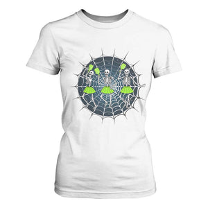 Funny Dancing Skeletons T Shirt For Women Pickleball Halloween Gift TS12 White Print Your Wear